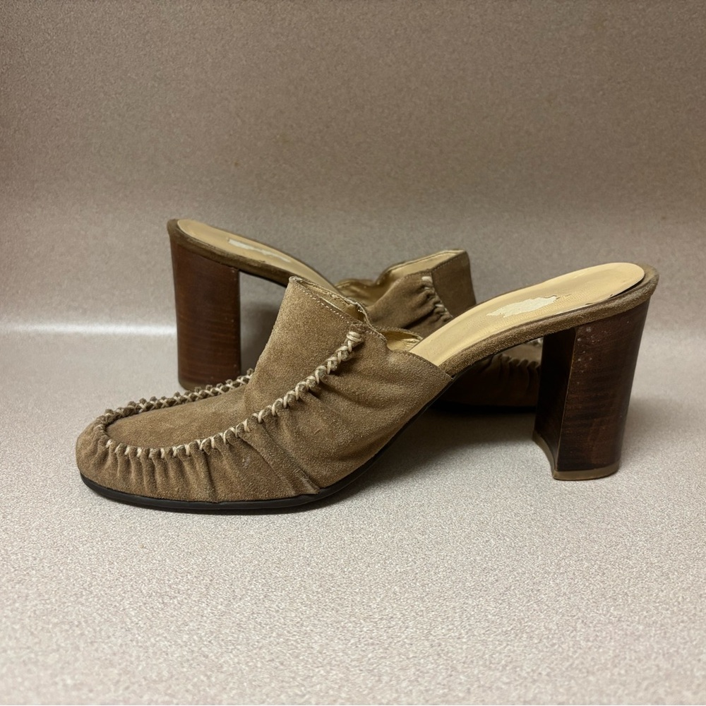 Anne Klein Brown Heeled Mules